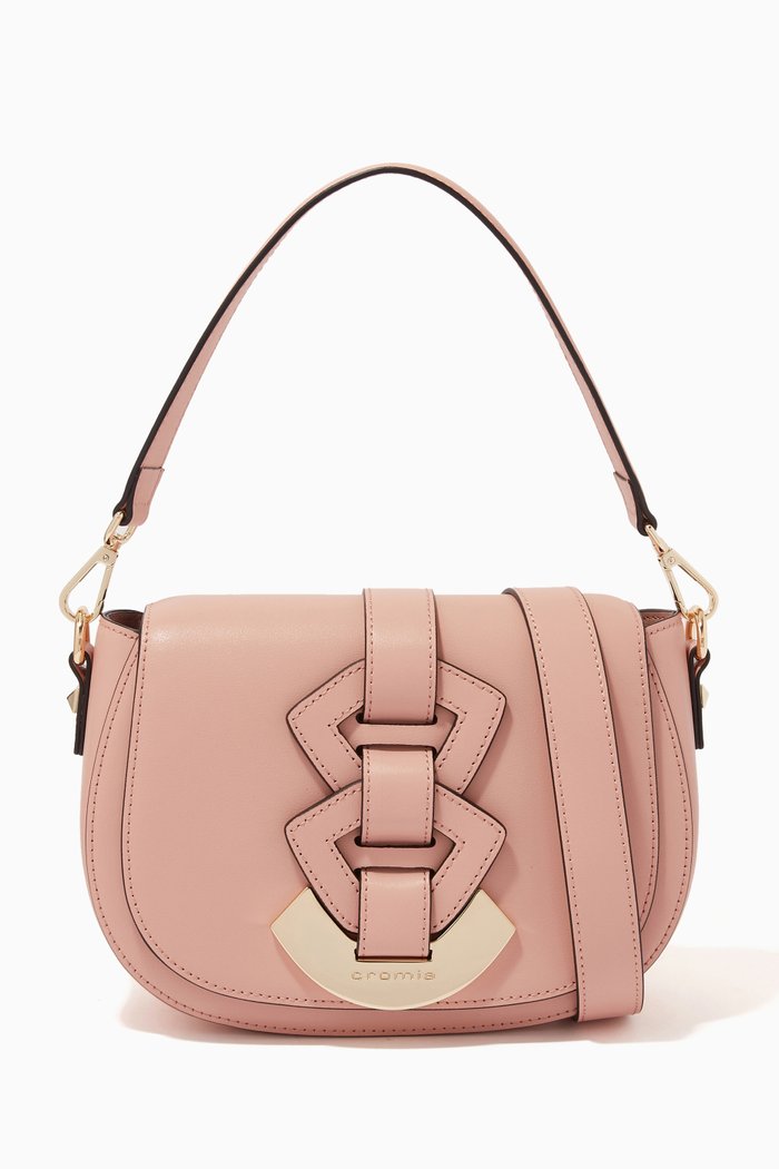 Small Xena Shoulder Bag in Calfskin, Red