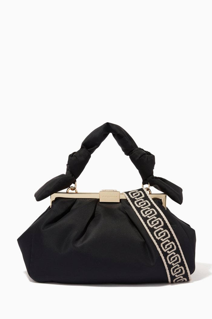Small Alaide Handbag in Nylon, Black