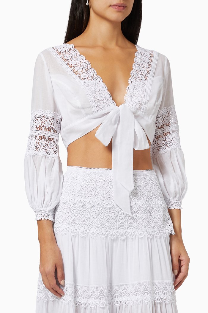 

Vania Blouse in Cotton Voile, White