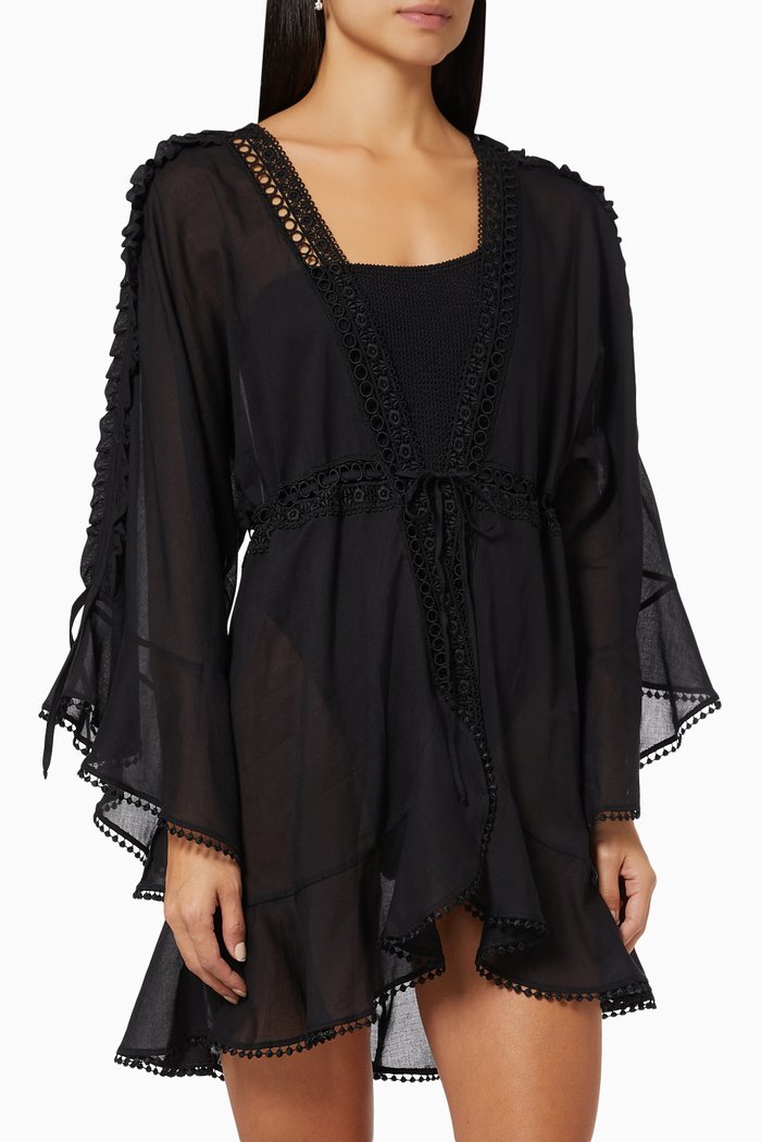 

Antonella Kaftan in Cotton Voile, Black