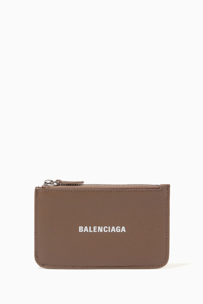 

Cash Large Long Coin & Card Holder in Grained Calfskin, Grey
