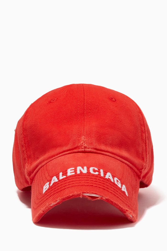 

Logo Visor Baseball Cap in Cotton, Red