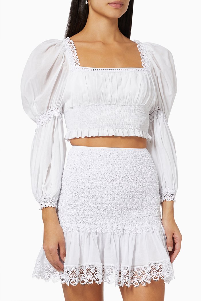 

Daphne Top in Cotton Voile, White
