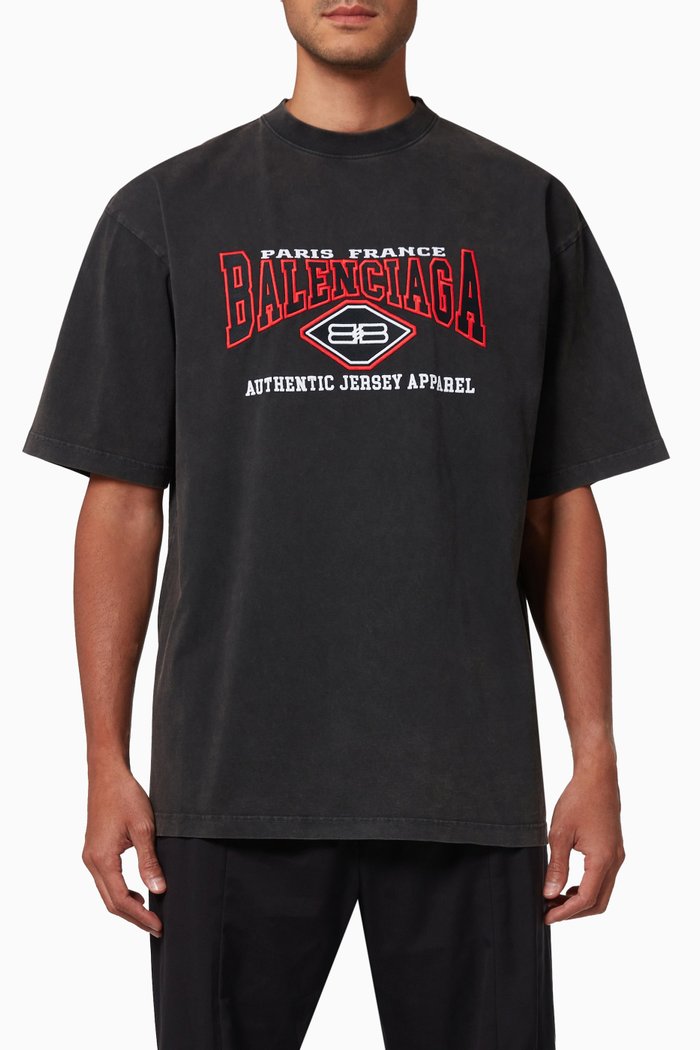 

Logo Large Fit T-shirt in Cotton Jersey, Black