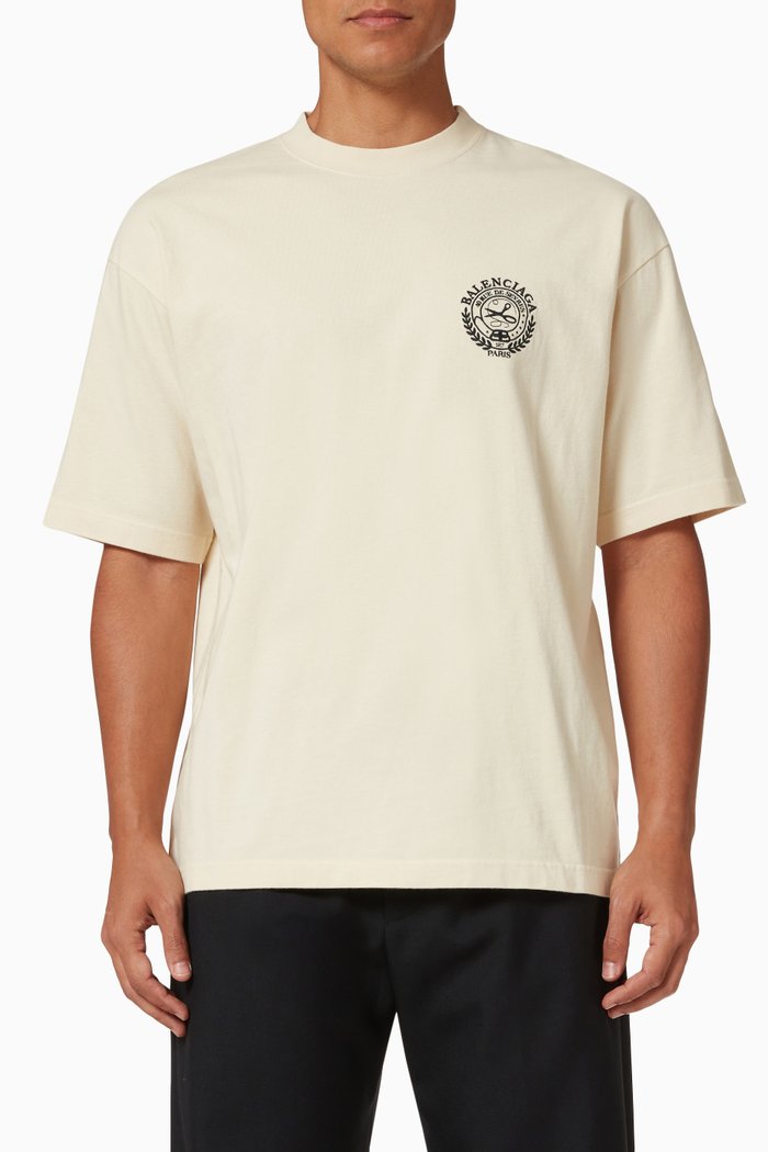 

Logo Medium Fit T-shirt in Vintage Cotton Jersey, Yellow
