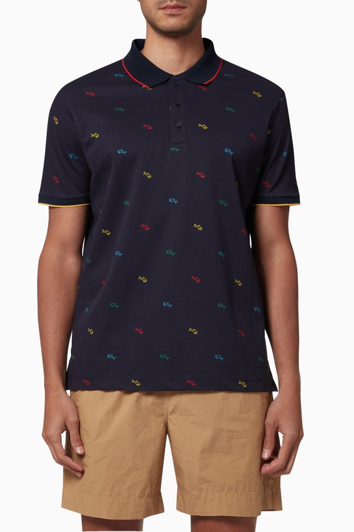 

Polo Shirt in Cotton Piqué, Blue