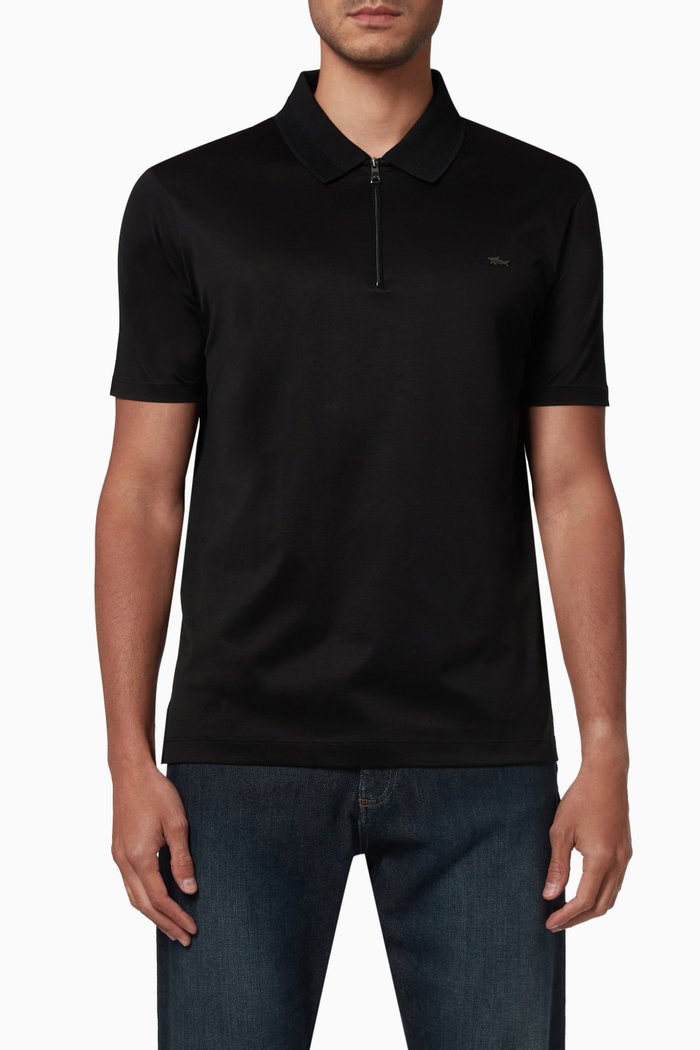 

Polo Shirt in Organic Cotton, Black