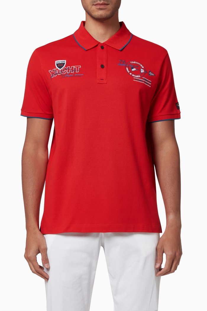 

Polo Shirt in Cotton Piqué, Red