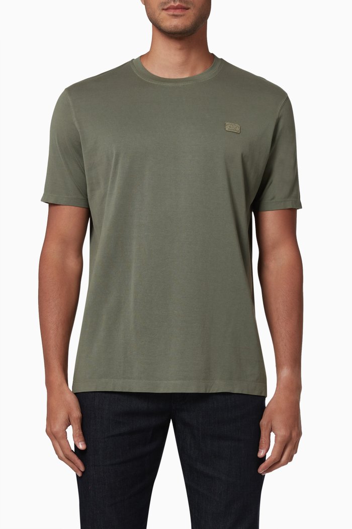 

T-shirt in Cotton Jersey, Green