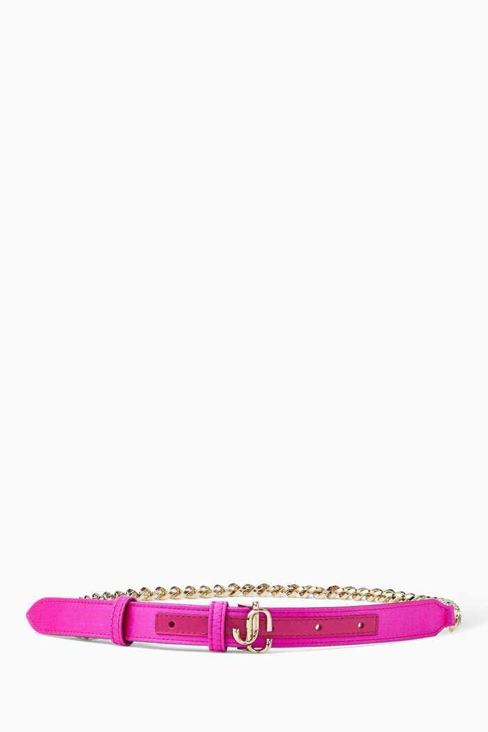 

JC Chain Belt in Satin, Pink