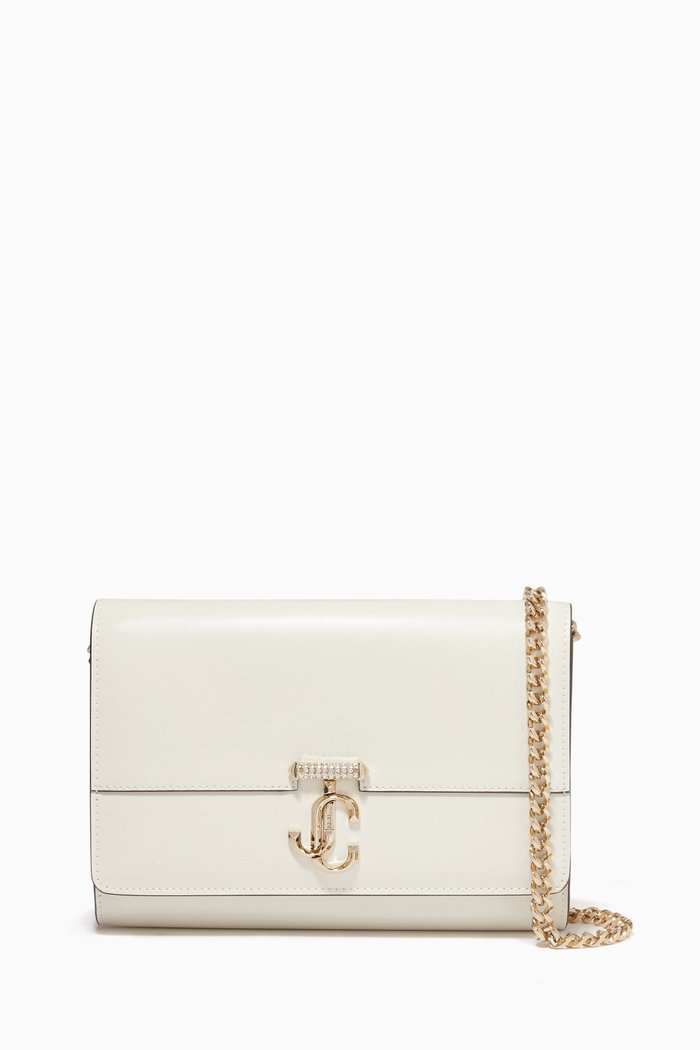 

Avenue Clutch Shoulder Bag in Leather, White