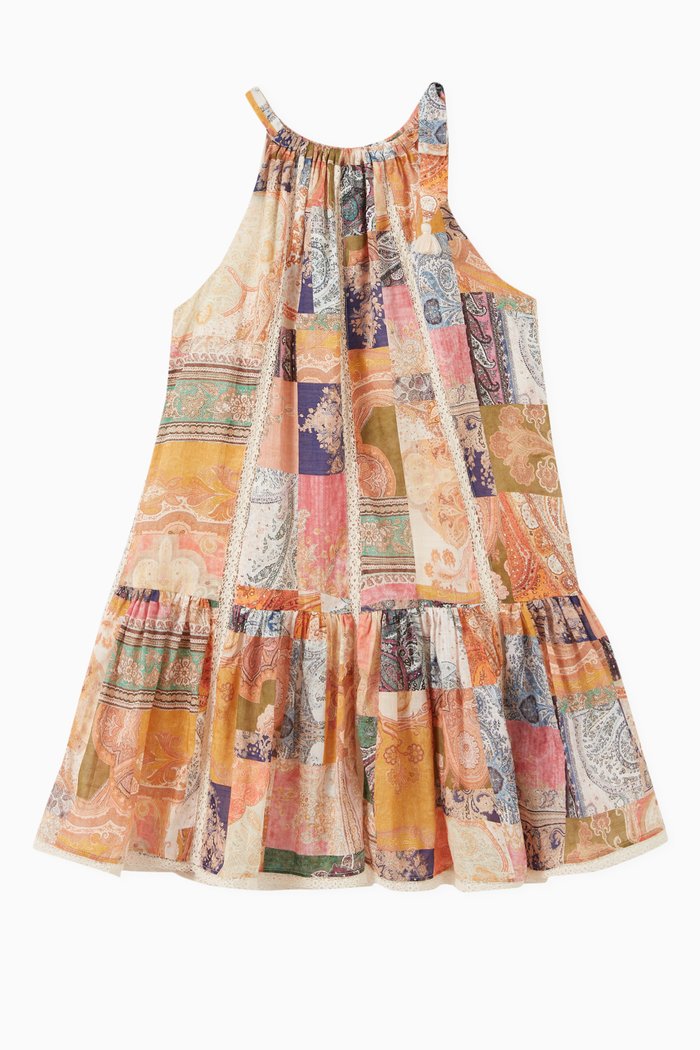 

Anneke Spliced Halter Dress in Cotton, Multicolour