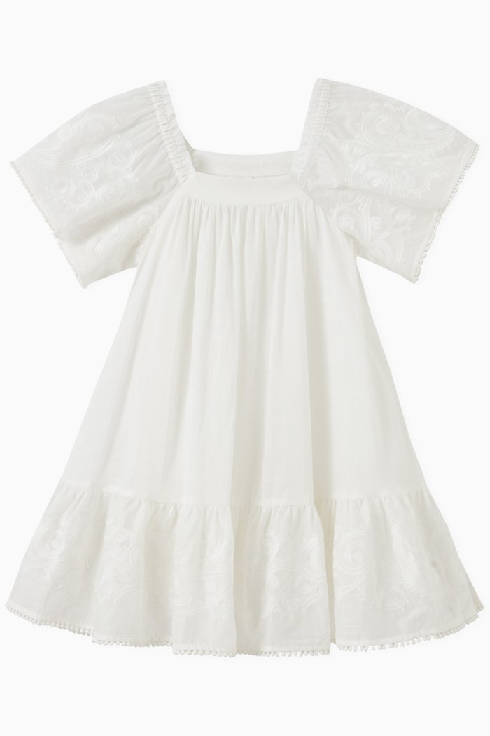 Anneke Smock Dress in Cotton, White