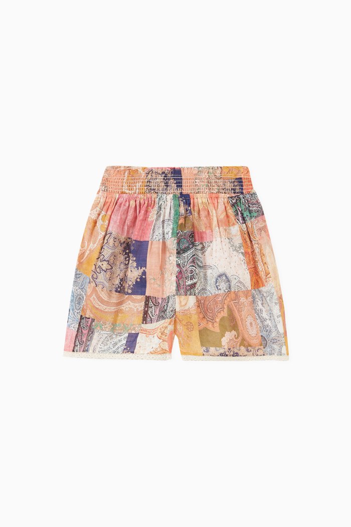 

Anneke Shirred Shorts in Cotton, Multicolour
