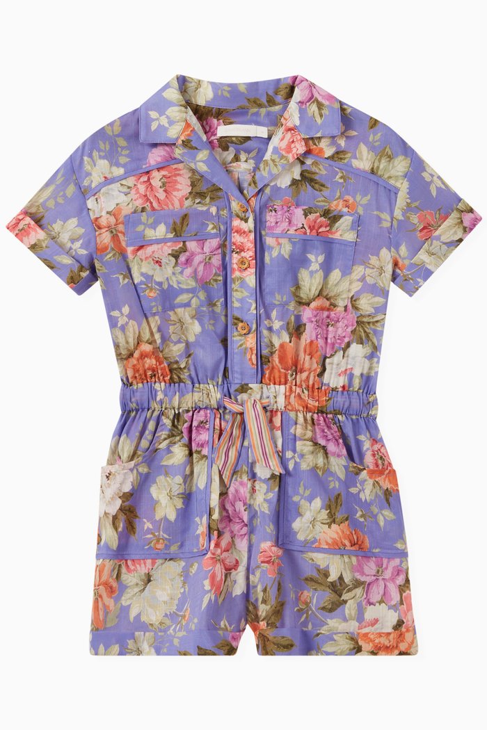 

Pattie Pocket Detail Playsuit, Purple