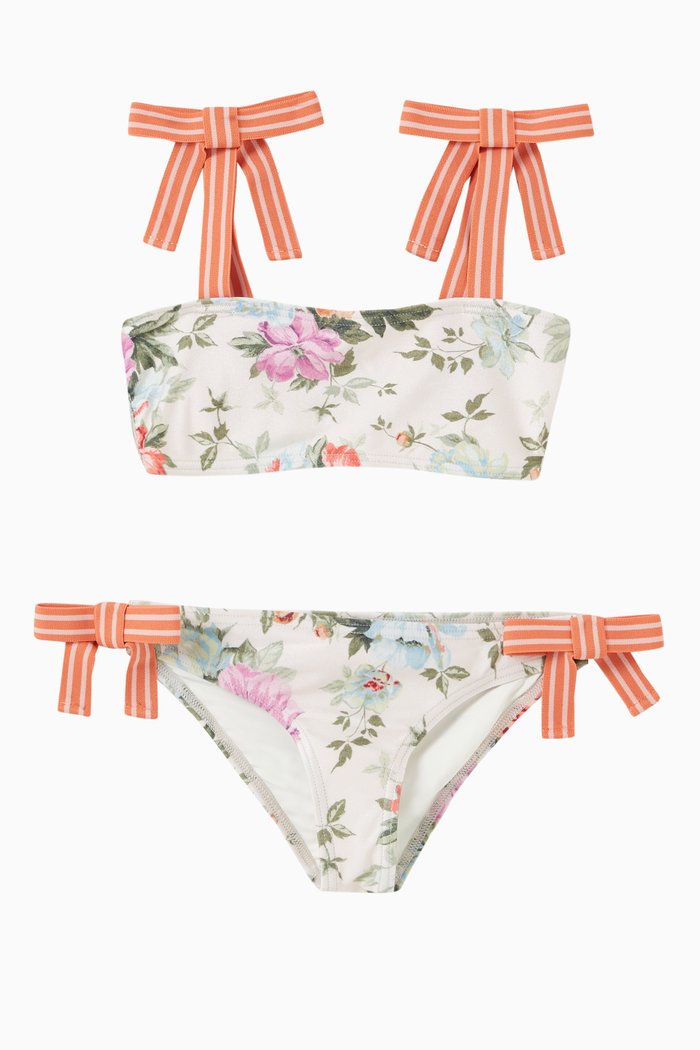 

Pattie Tie Bandeau Bikini Set, Neutral