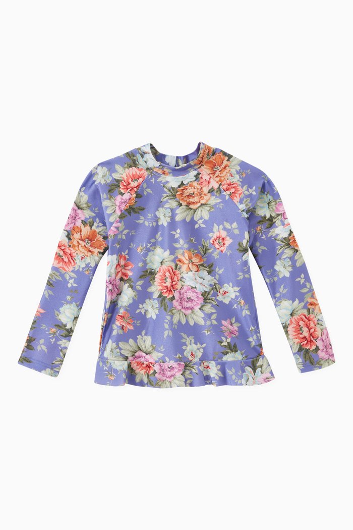 

Pattie Frilled Rash Guard, Purple