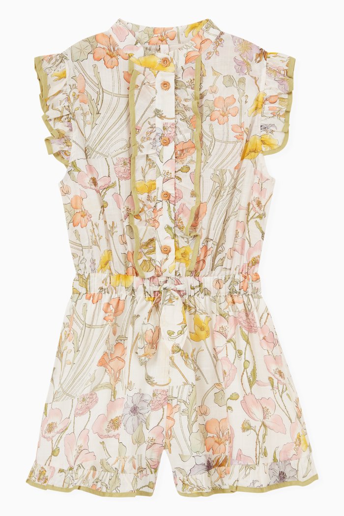 

Jeannie Frill Playsuit in Cotton, Neutral