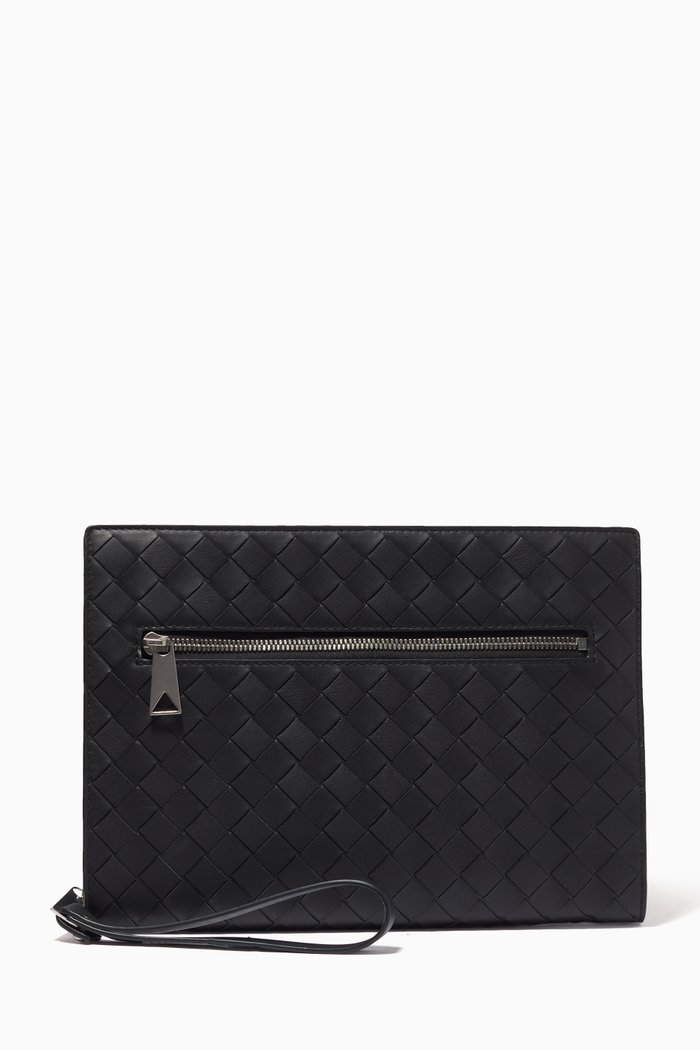 

Document Case in Intrecciato Calfskin, Black