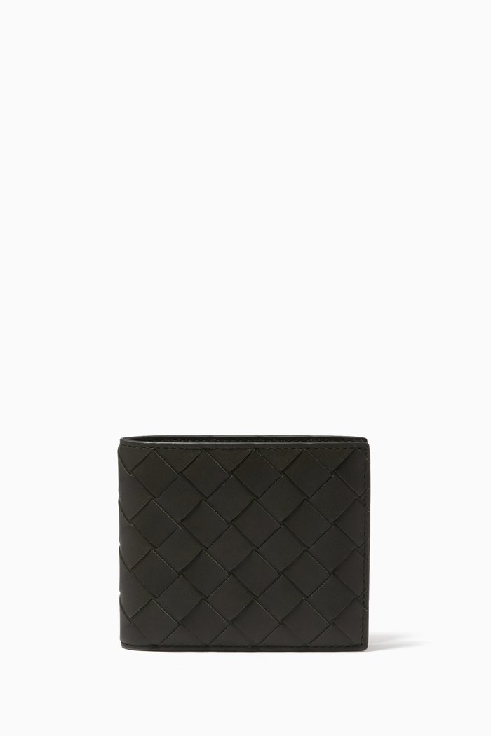 

Bi-fold Wallet in Intrecciato Calfskin, Green