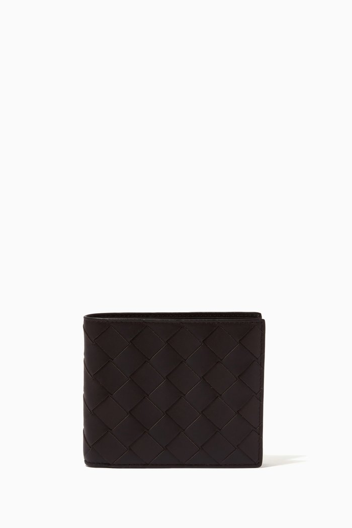 

Bi-fold Wallet in Intrecciato Calfskin, Brown