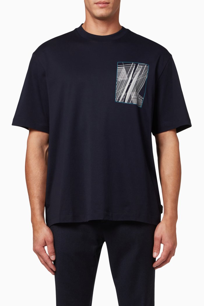 

T-shirt in Cotton Jersey, Blue