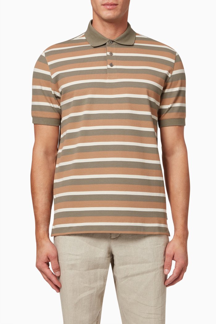

Short Sleeve Polo Shirt in Cotton Jersey, Brown