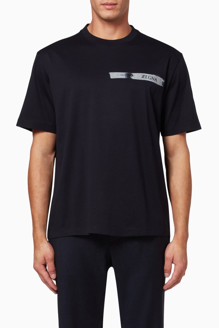 

T-shirt in Cotton Jersey, Blue