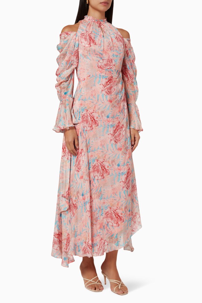 

Cold-shoulder Midi Dress, Multicolour