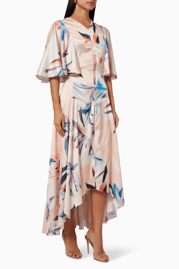 

Asymmetric Midi Dress, Multicolour