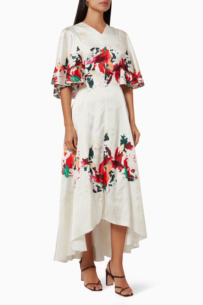 

Asymmetric Midi Dress, Multicolour
