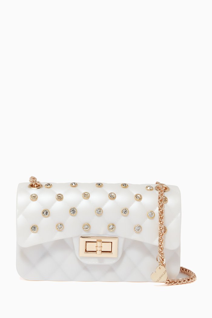 Shoulder Bag in Quilted PVC, White