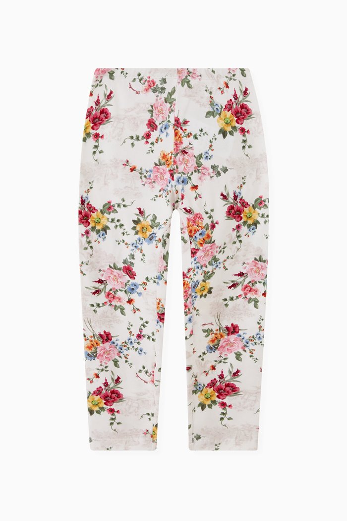 

Floral Leggings in Stretchy Cotton, Neutral