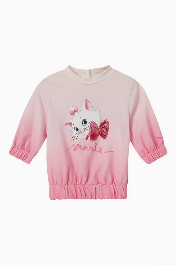 

Marie Print Sweat Dress in Stretchy Cotton, Pink