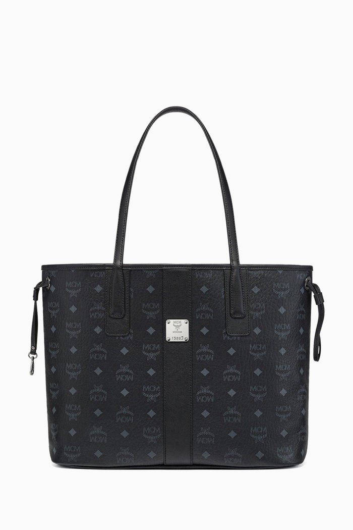 Medium Reversible Liz Shopper in Visetos, Black