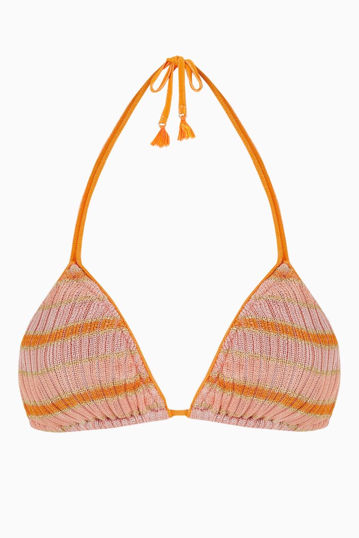 

Biba String Bikini Top in Viscose Knit, Orange