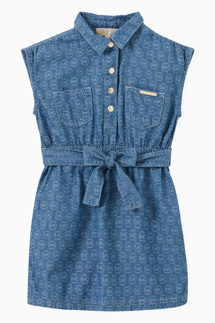 

Logo Shirt Dress in Denim, Blue