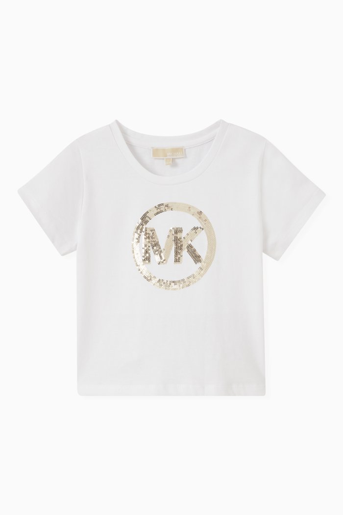 

Sequin Logo T-shirt in Jersey, White