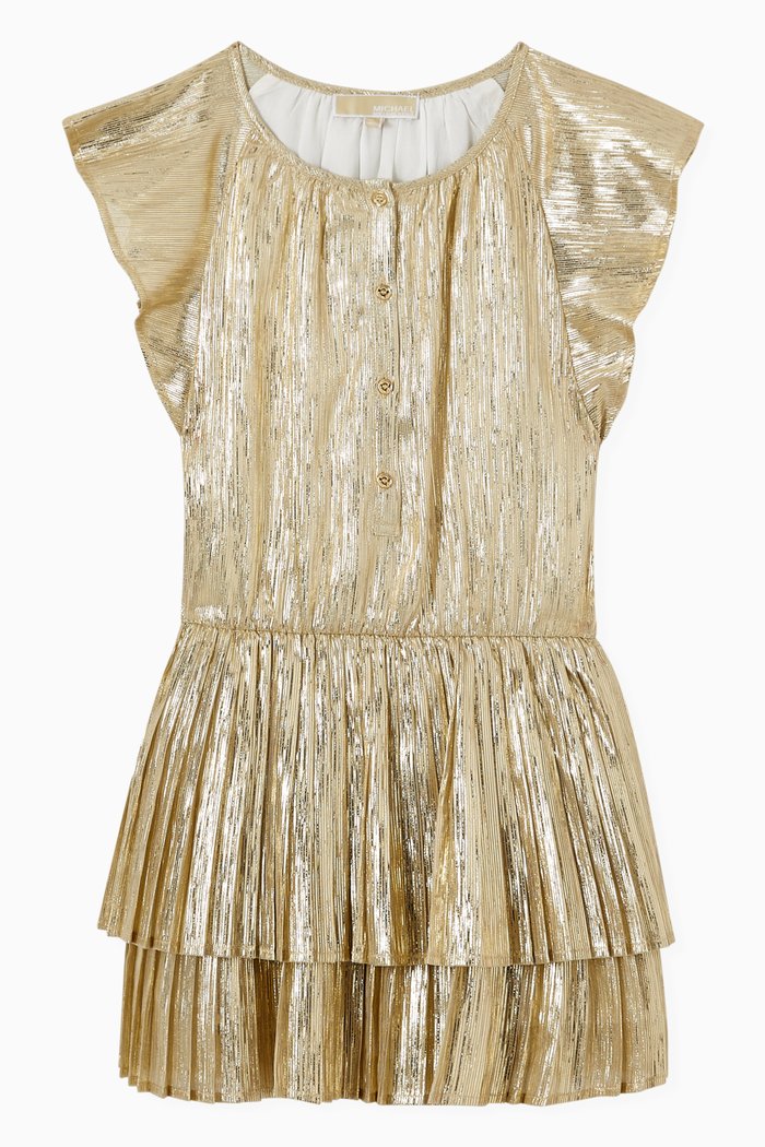 

Metallic Dress in Viscose, Gold