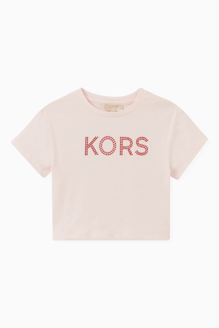 

Studded Logo T-shirt in Jersey, Pink