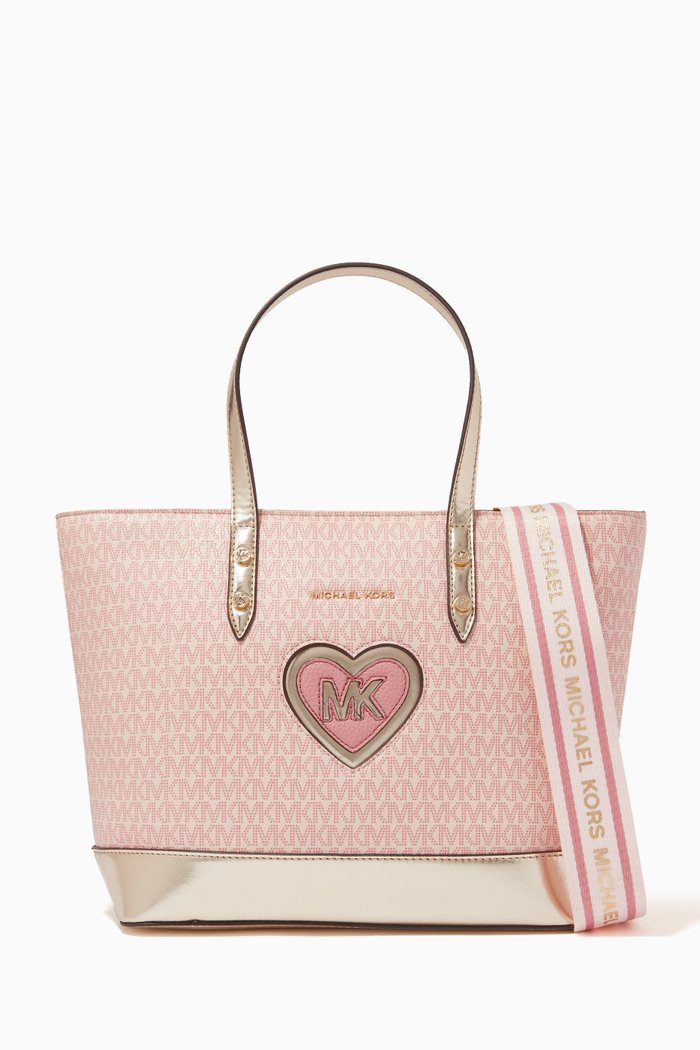 

Logo Heart Shopping Bag, Pink