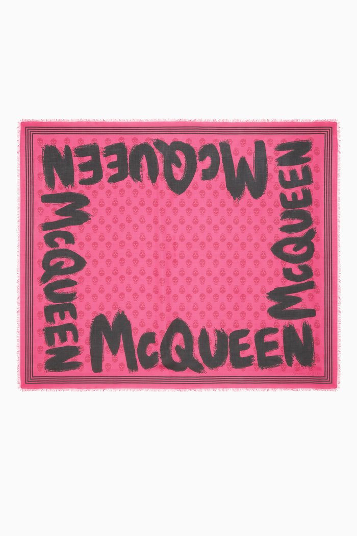 Biker Graffiti Scarf in Modal, Purple