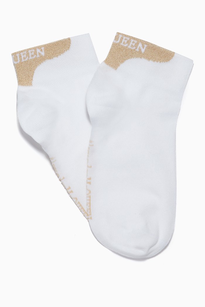 

Ankle Socks in Ribbed Cotton, White