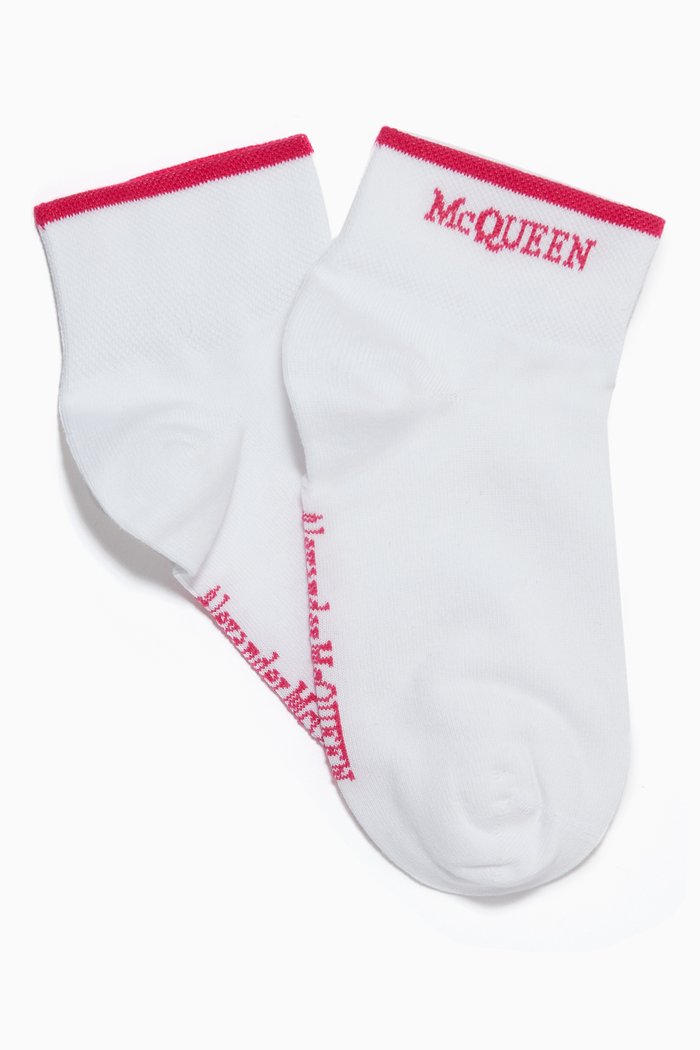 

Ankle Socks in Ribbed Cotton, White