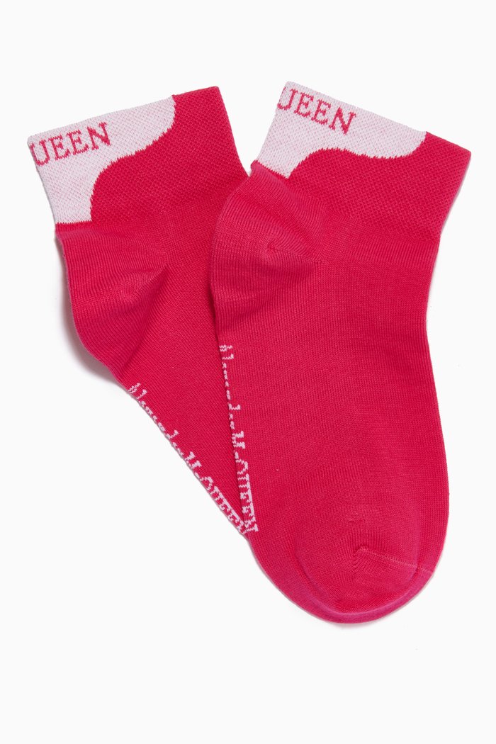 

Ankle Socks in Ribbed Cotton, Purple