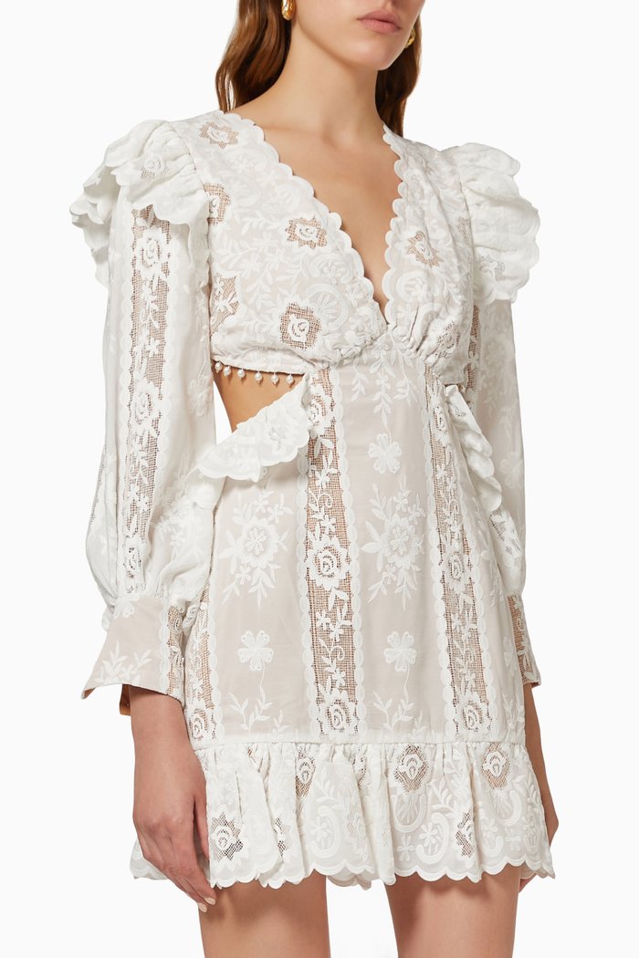 

Chevelle Mini Dress in Lace, Neutral