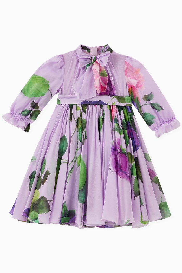 

Georgette Dress in Silk, Purple