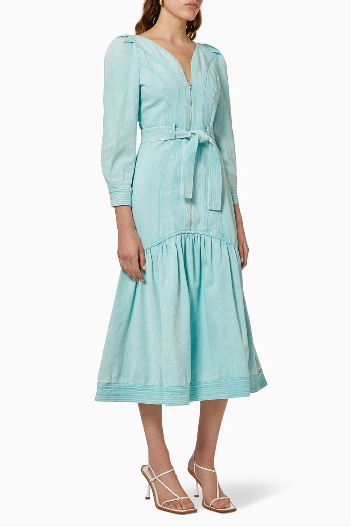 

Enchanting Midi Dress in Denim, Blue