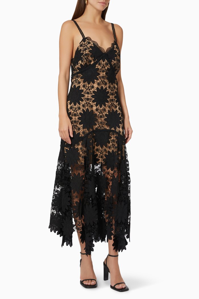 

Channeling Lace Dress, Black