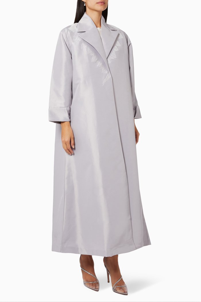Embellished Abaya, Grey